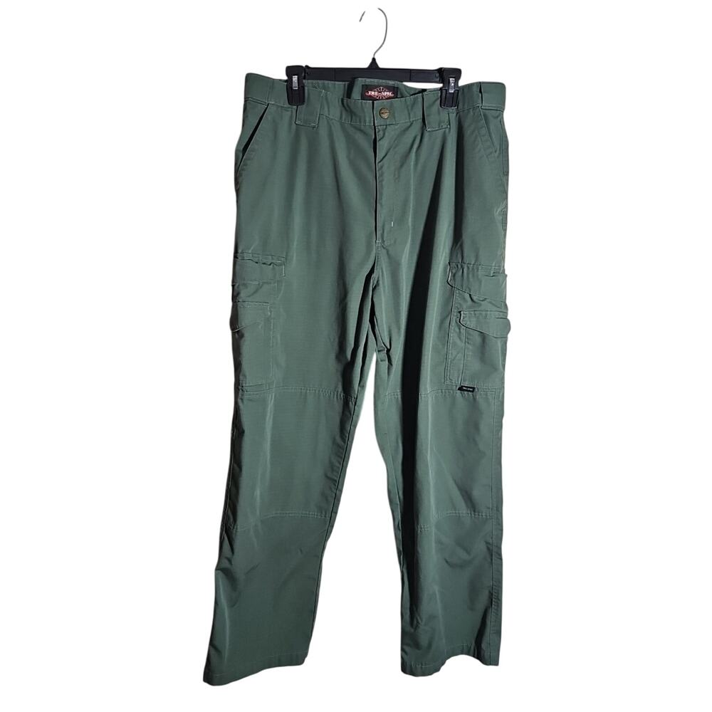 Tru Spec Tactical Cargo Pants Men 38x32 Green Cotton Blend Double Knee